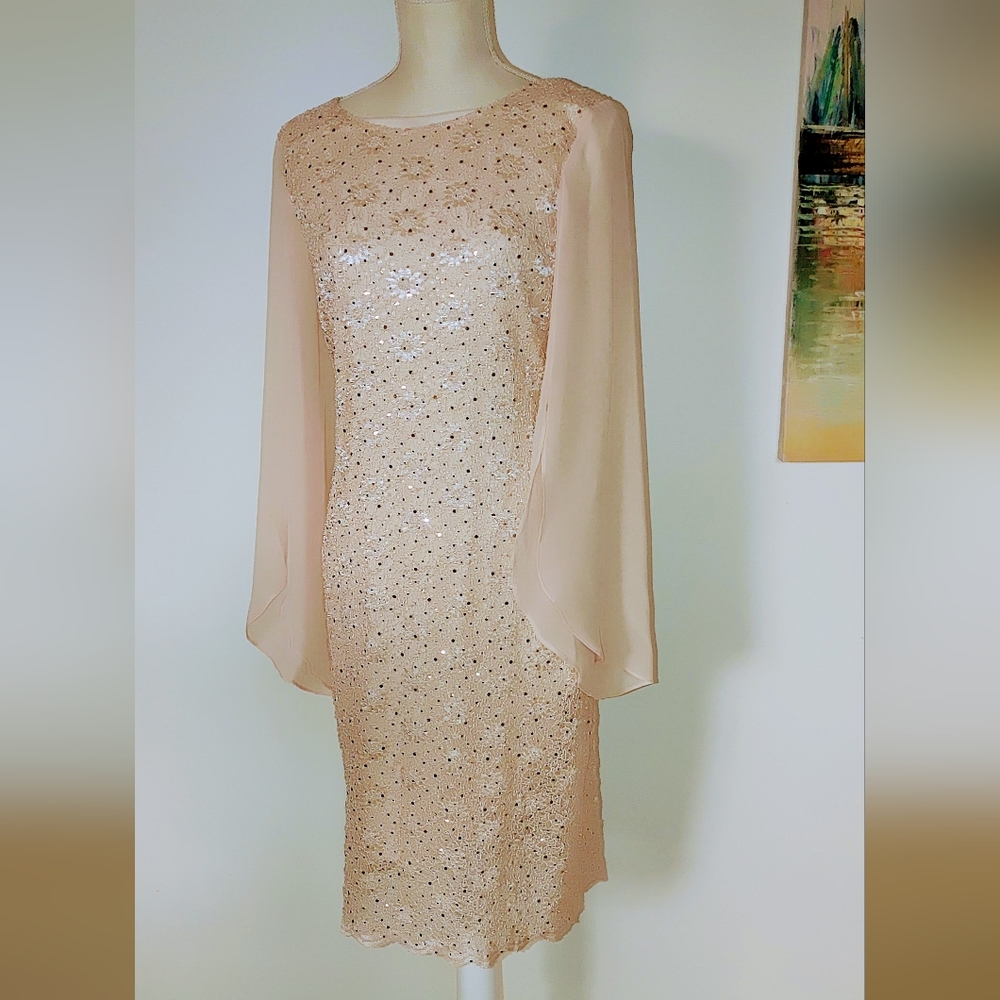 Connected Apparel Women's Pink Evening Dress.